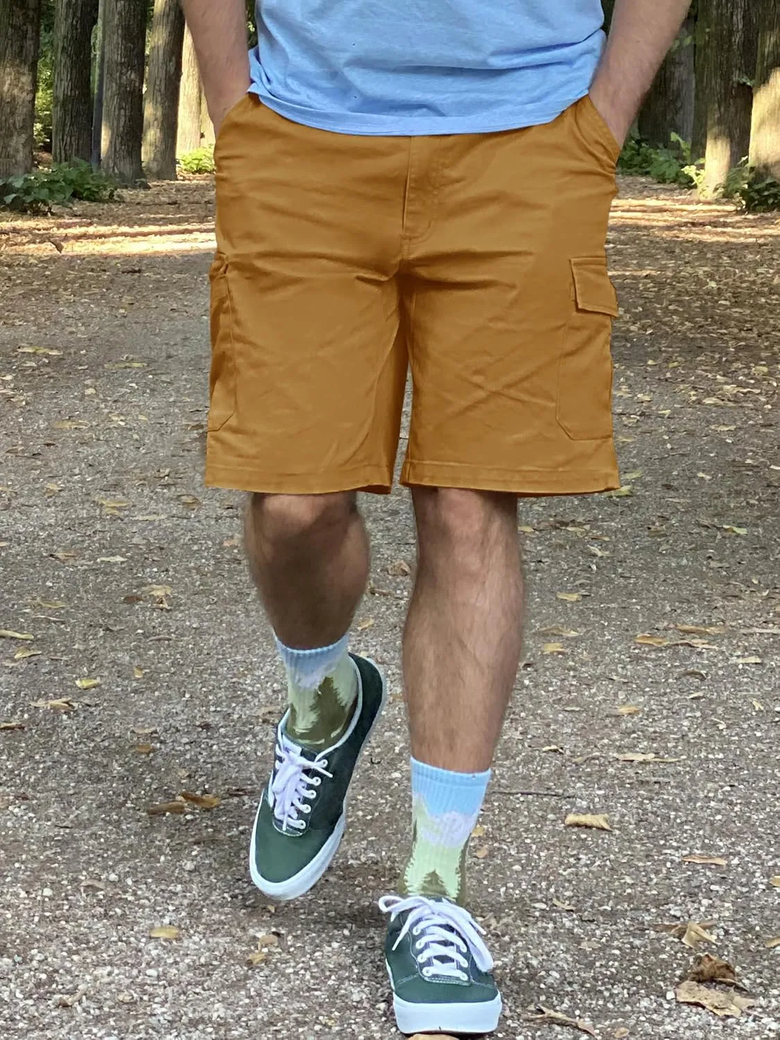 TACVASEN Men's Cargo Shorts Golf Elastic Waist Short for Men Cotton Hiking Shorts Stretchy Workout Short with Pockets