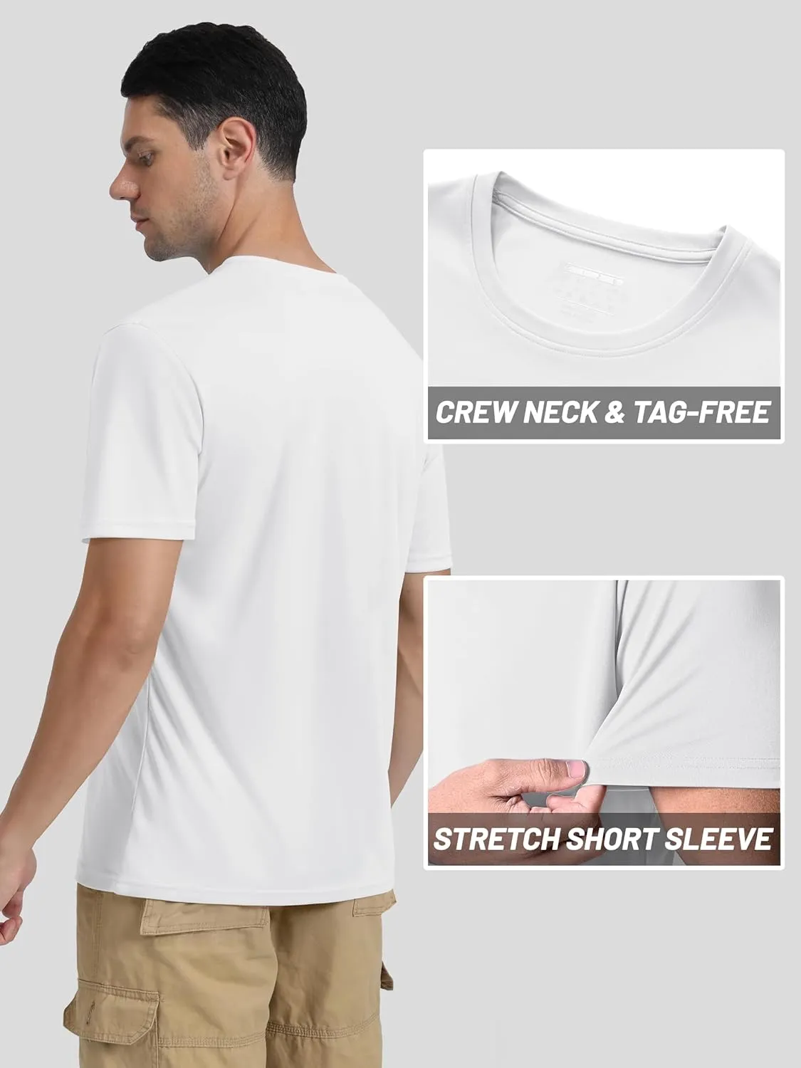 TACVASEN Swim Shirts for Men Rash Guard SPF Short Sleeve Sun T-Shirt UPF 50 Quick Dry Lightweight Fishing Water Shirt