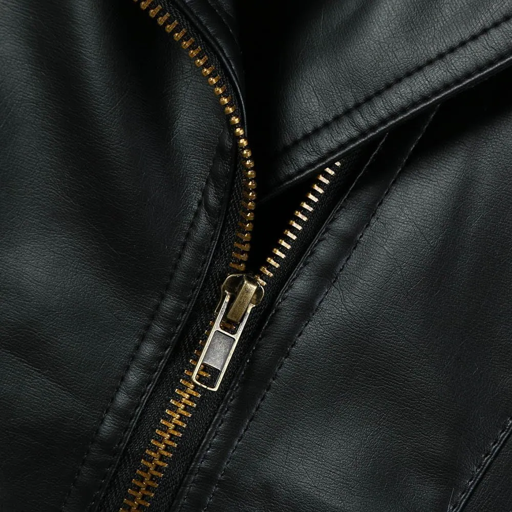 Toddler Boy Girl Motorcycle Faux Leather Jackets Lapel Crop Long Sleeve Button Fall Winter Outerwear Coat