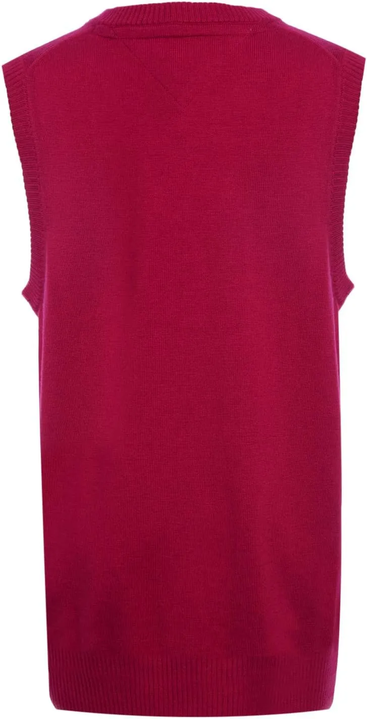 Tommy Hilfiger Boy's Sleeveless V-neck Sweater Vest, Kids School Uniform Clothes, Pullover