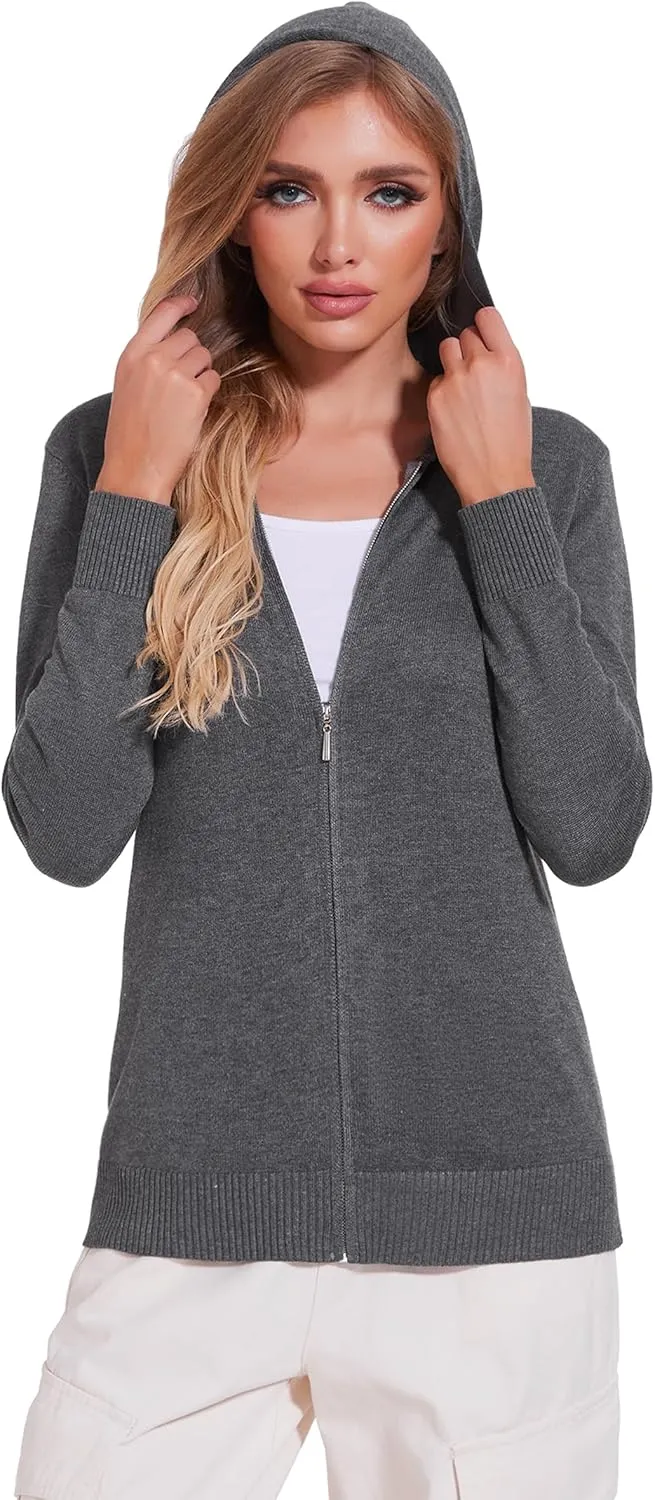 Totatuit Womens Zip Up Hoodies Long Sleeve Sweatshirts Casual Lightweight Jackets Hooded S-XXL