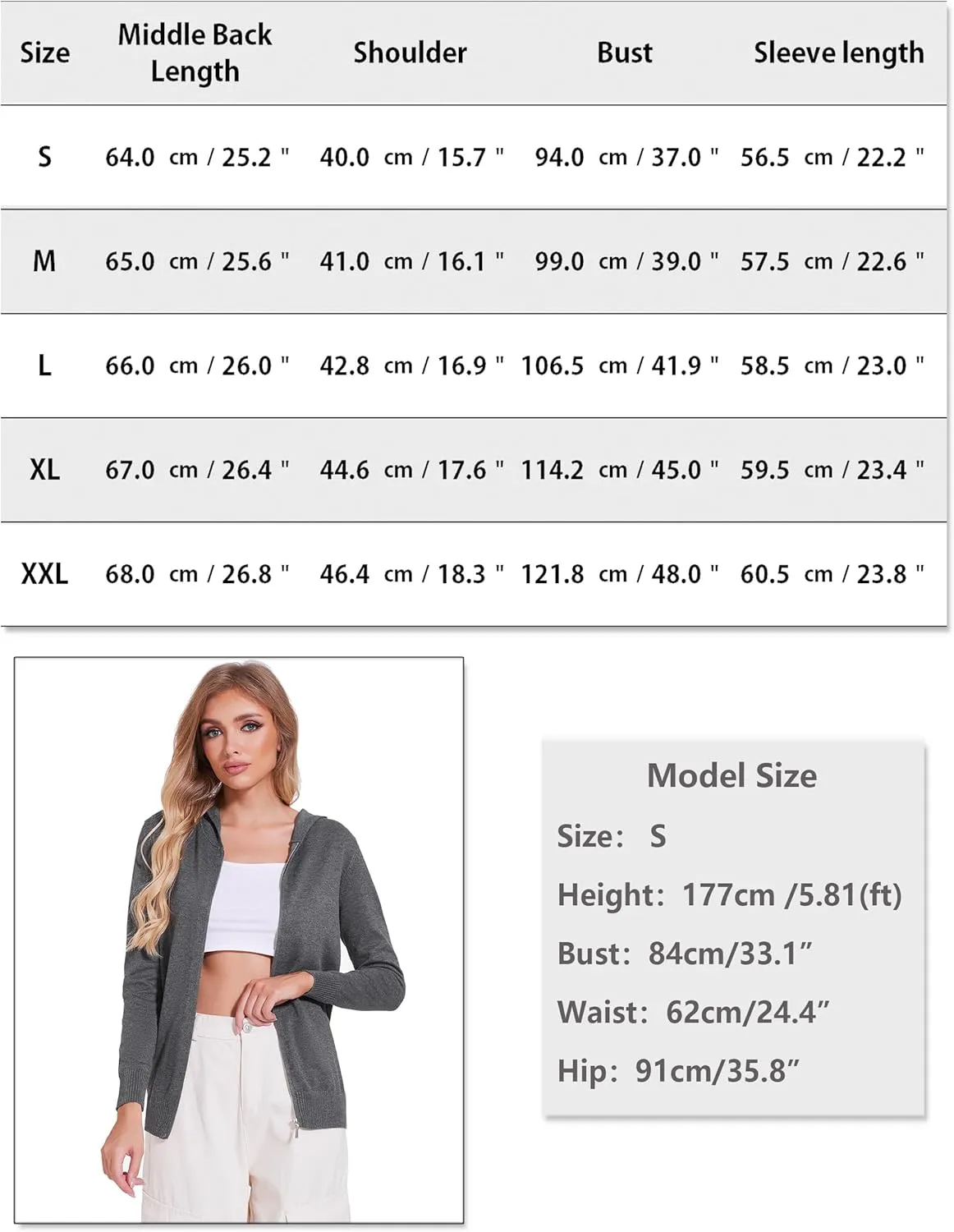 Totatuit Womens Zip Up Hoodies Long Sleeve Sweatshirts Casual Lightweight Jackets Hooded S-XXL