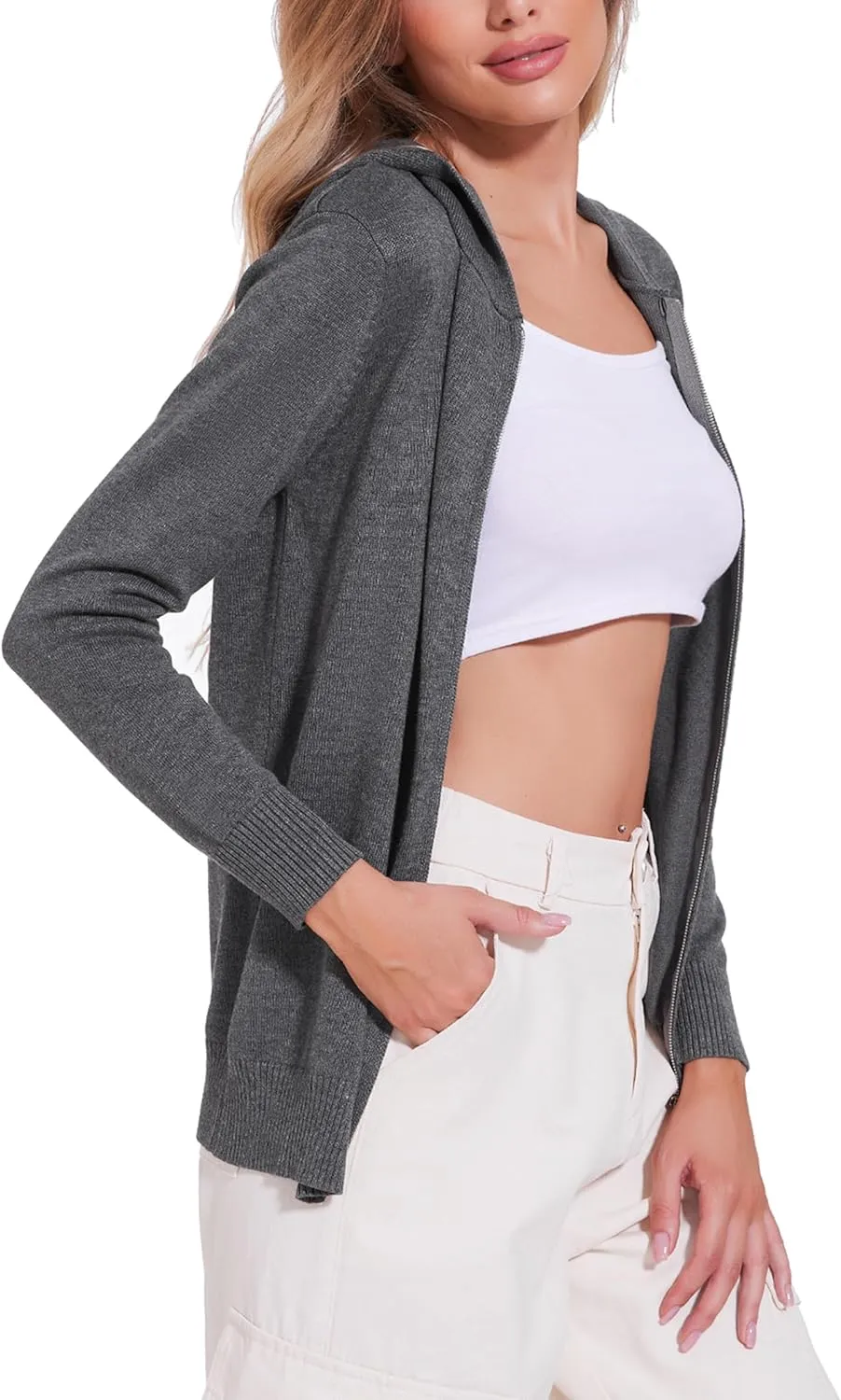 Totatuit Womens Zip Up Hoodies Long Sleeve Sweatshirts Casual Lightweight Jackets Hooded S-XXL