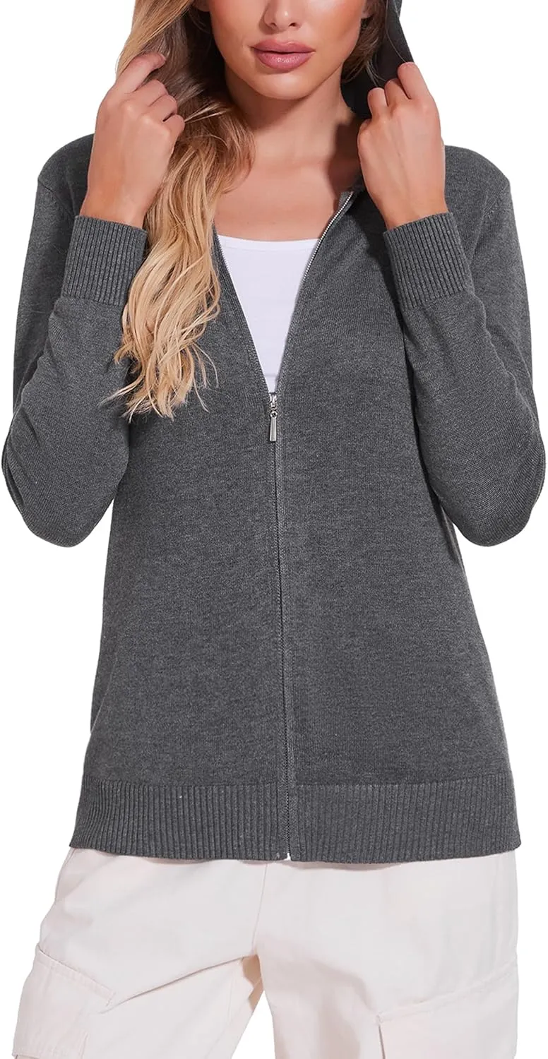 Totatuit Womens Zip Up Hoodies Long Sleeve Sweatshirts Casual Lightweight Jackets Hooded S-XXL