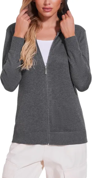 Totatuit Womens Zip Up Hoodies Long Sleeve Sweatshirts Casual Lightweight Jackets Hooded S-XXL