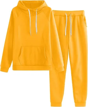 Two Piece Sets for Women Long Sleeve V Neck Drawstring Pants Sweatshirts with Joggers Sweatpants Sweatsuit