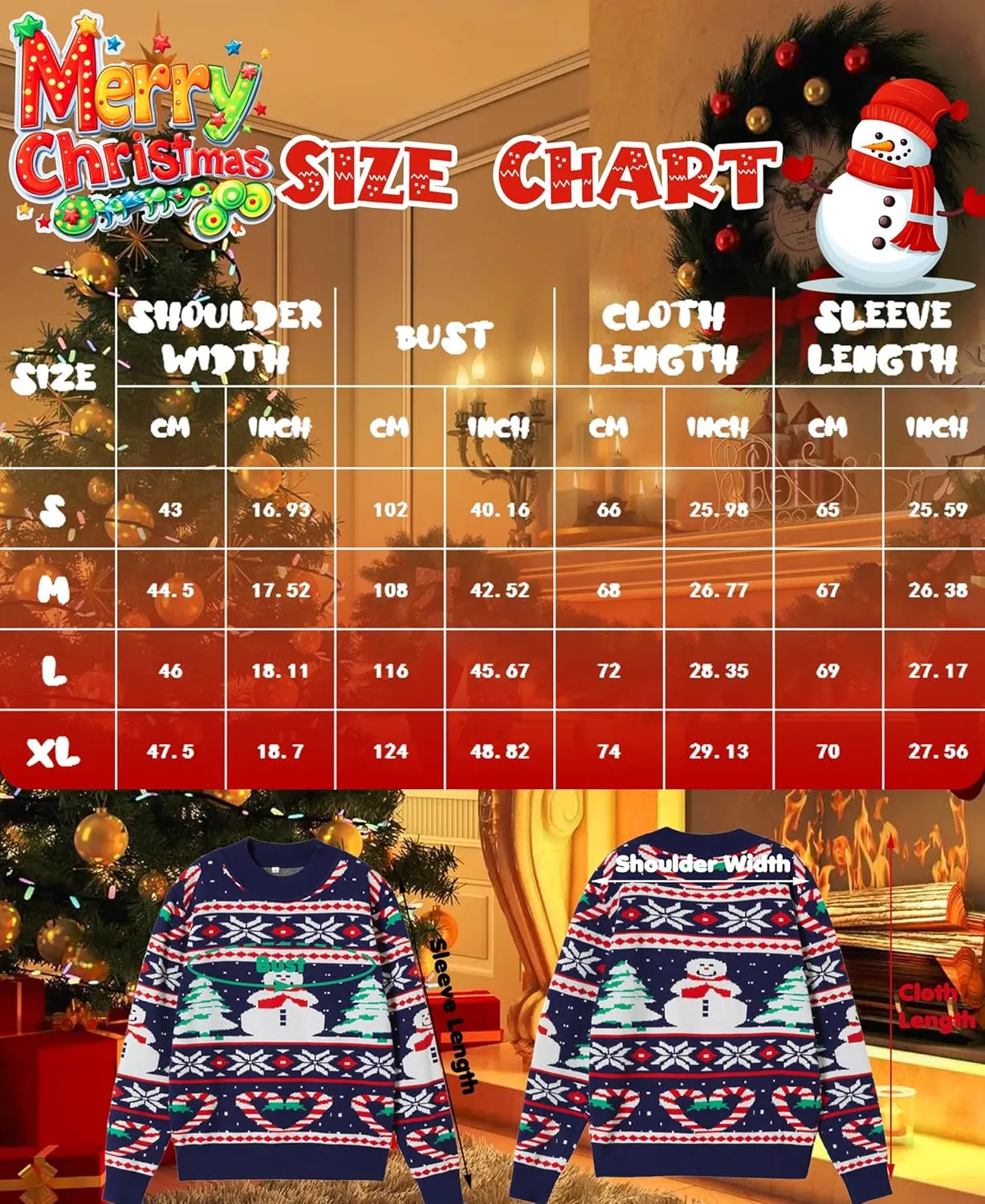 Unisex Ugly Christmas Sweaters Adult Long Sleeve Crewneck Sweaters Funny Top Pullover Xmas Party Family Gatherings