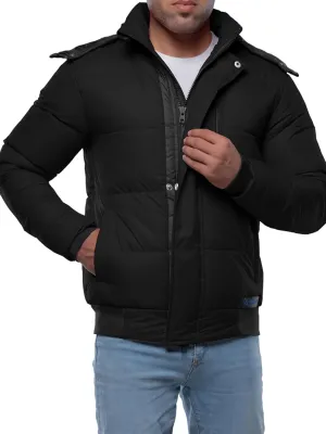 URBAN BUCK Mens Faux Fur Trimmed Hood Puffer Jacket Midweight Winter Down Windproof & Water Repellent Men Climbing Jackets