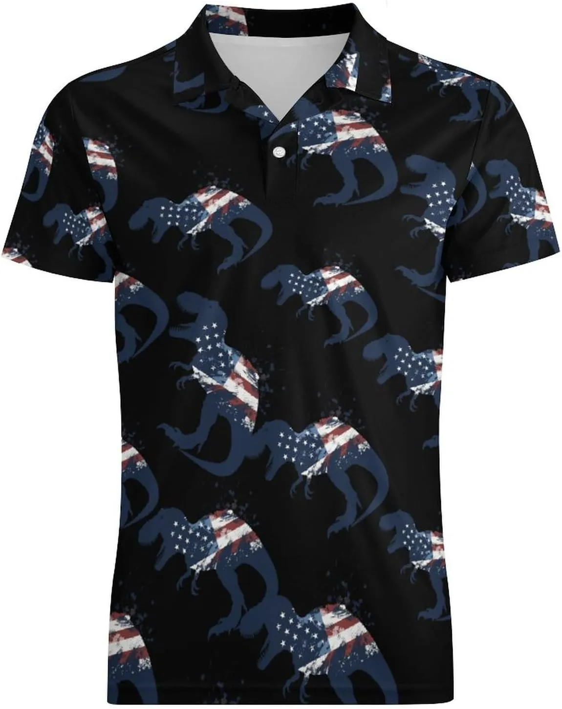 U.S. Dinosaur Men's Polo Shirt Short Sleeve Casual Athletic Quick Dry Golf T-Shirts