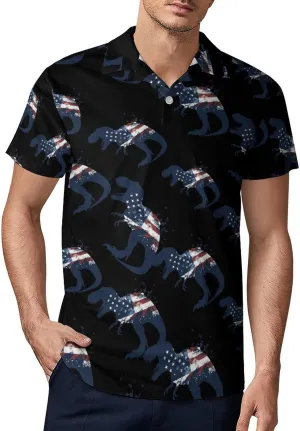 U.S. Dinosaur Men's Polo Shirt Short Sleeve Casual Athletic Quick Dry Golf T-Shirts