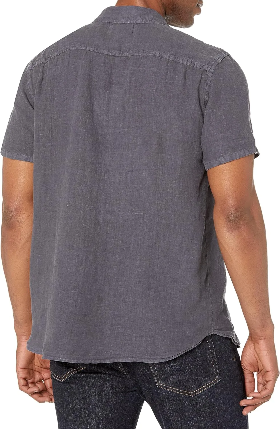 Velvet by Graham & Spencer Men's Mackie Woven Linen Button Down Short Sleeve Shirt