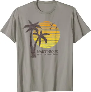 Vintage Martinique Beach Sunset Cruise Vacation Souvenir T-Shirt