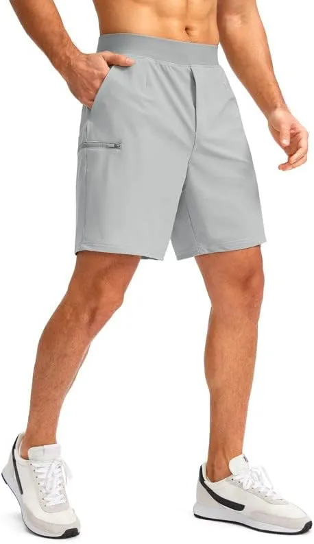 Viodia Men's 7" Golf Shorts with 5 Pockets Elastic Waist Dry Fit Stretch Shorts for Men Hiking Casual Athletic