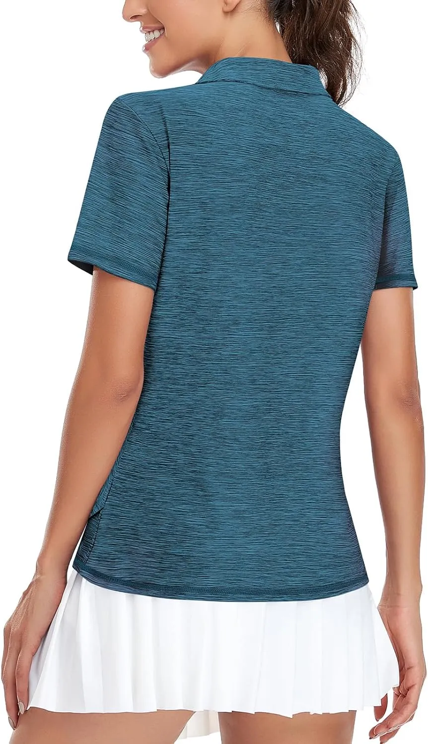 Viracy Women's Golf Shirt Short Sleeve Loose Fitting 1/4 Zip Up Polo Shirt UV Protection Fast Dry Athletic Tops S-3XL