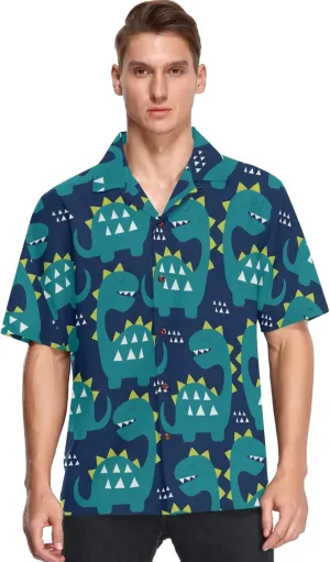 visesunny Stylish Men's Seasonal Hawaiian Casual Button Down Short Sleeve Shirt