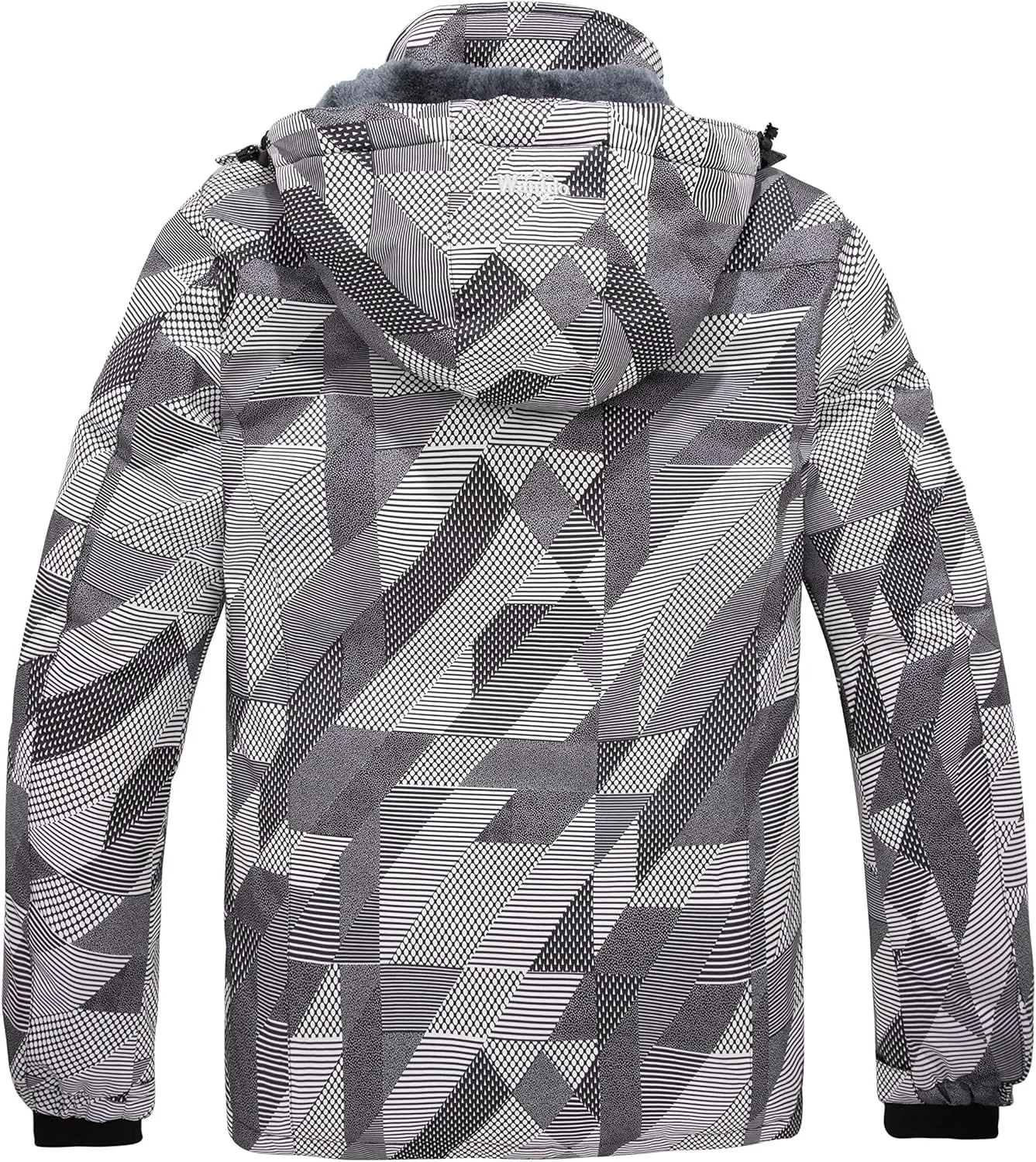 wantdo Men's Mountain Waterproof Ski Jacket Windproof Rain Jacket Winter Warm Hooded Coat