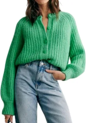 Watashi Women's Casual Long Sleeve Cardigan Round Neck Solid Color Sweater