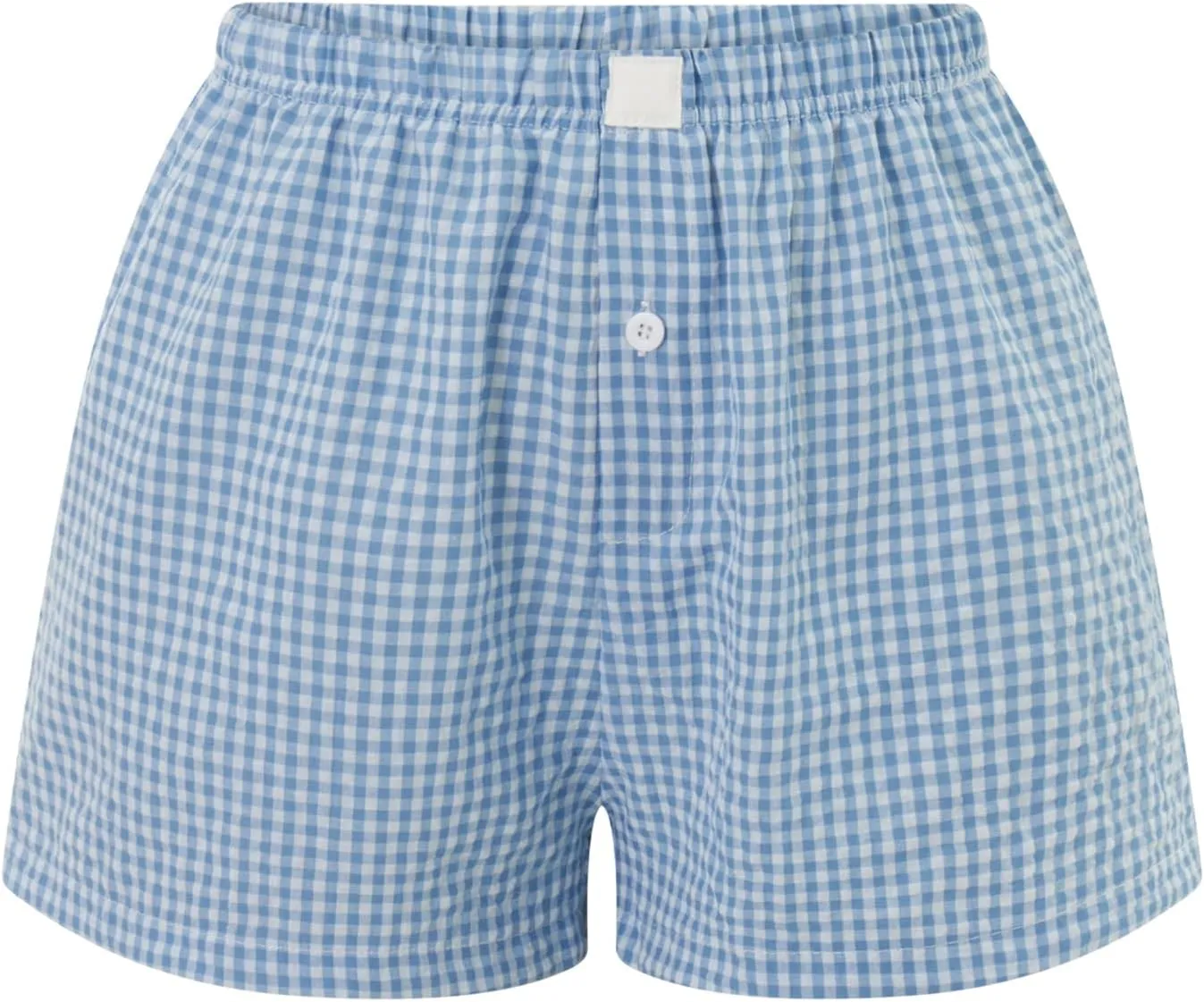 Women Gingham Boxer Shorts Y2k Cute Stripes Plaid Button Elastic Waist Lounge Boxers