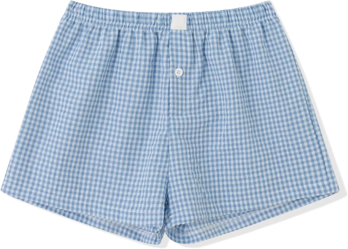 Women Gingham Boxer Shorts Y2k Cute Stripes Plaid Button Elastic Waist Lounge Boxers