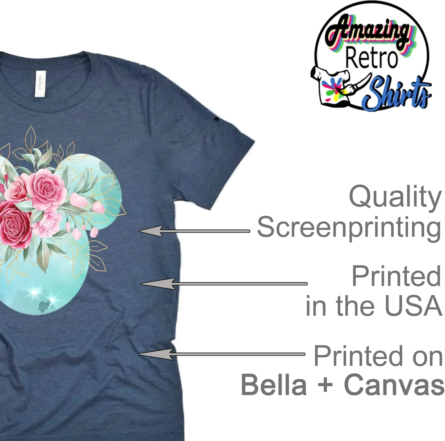 Women Teen Mickey Ears Pink Flowers with Gold Leaves Shirt Floral Adult Ladies Boho Character Tshirt