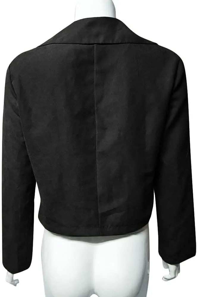 Women's 2023 Fall Faux Leather Biker Motorcycle Jacket Fashion Plus Size Long Sleeve Zipper Slim Fit Short Casual Coat