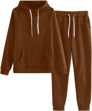 Women's 2024 Fall Two Piece Outfits Long Sleeve V Neck Drawstring Fashion 2 Piece Fashion 2024