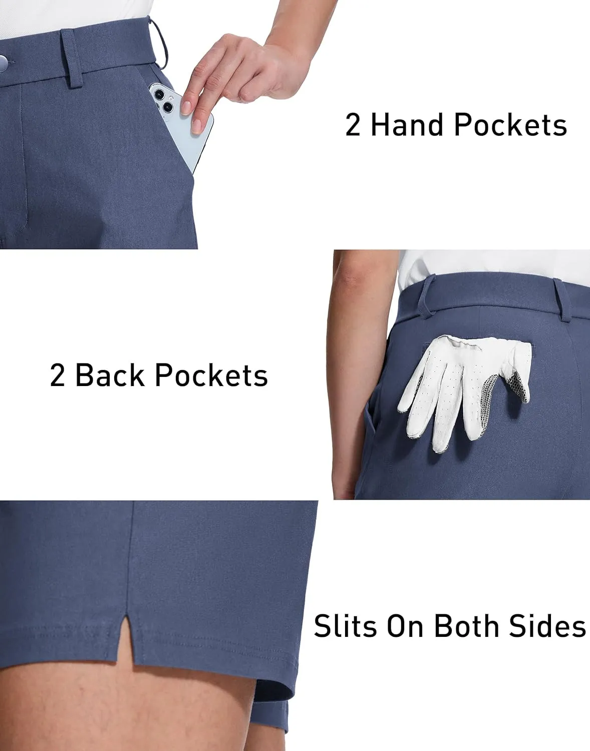 Womens 5" Golf Hiking Shorts with Pockets Quick Dry Stretchy Shorts for Women Mid Rise Dressy Work Casual Summer