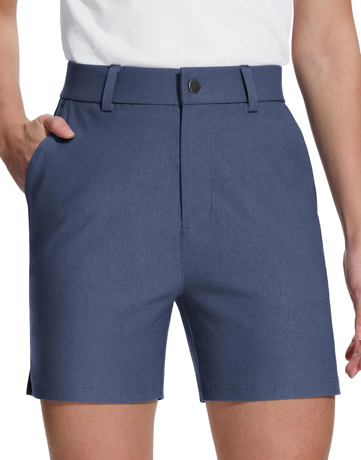 Womens 5" Golf Hiking Shorts with Pockets Quick Dry Stretchy Shorts for Women Mid Rise Dressy Work Casual Summer
