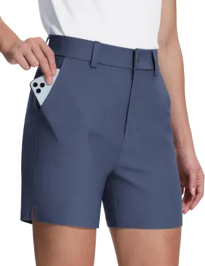 Womens 5" Golf Hiking Shorts with Pockets Quick Dry Stretchy Shorts for Women Mid Rise Dressy Work Casual Summer