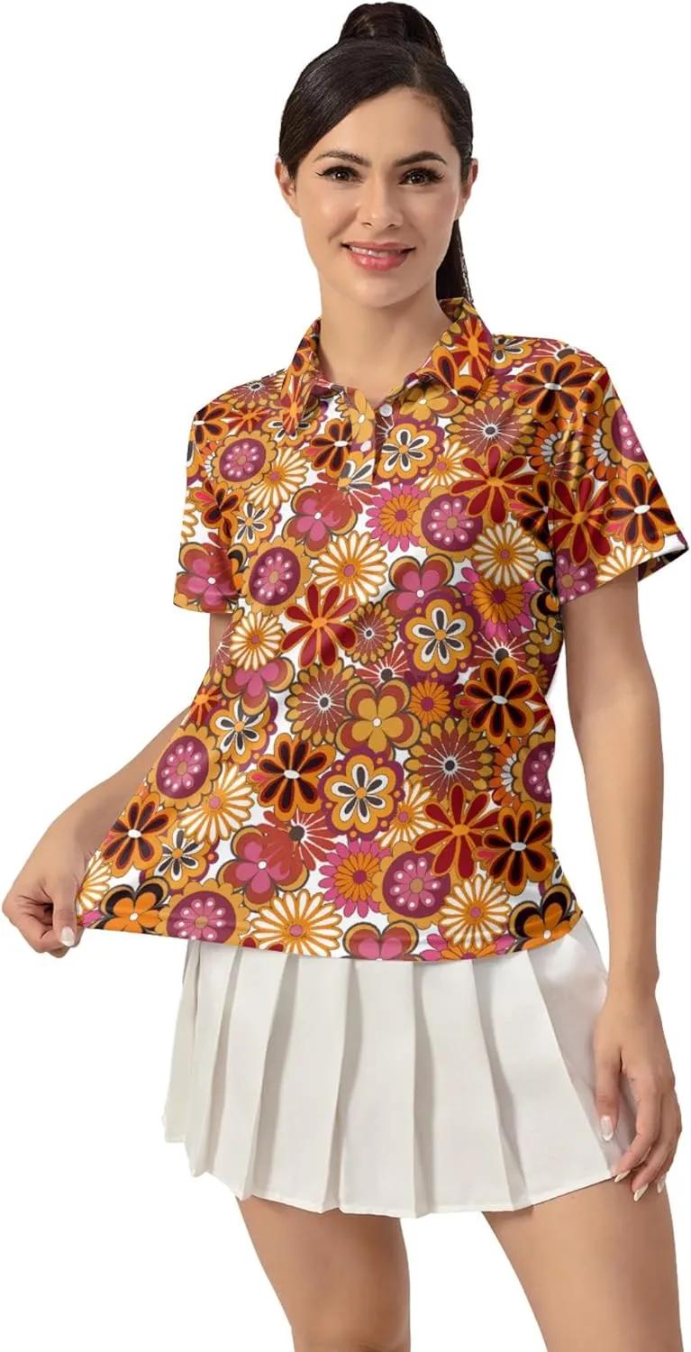 Women's Golf Shirt Moisture Wicking Quick Dry Polo Shirts Golf Outfits Golfer Gifts Ladies Polo Shirts