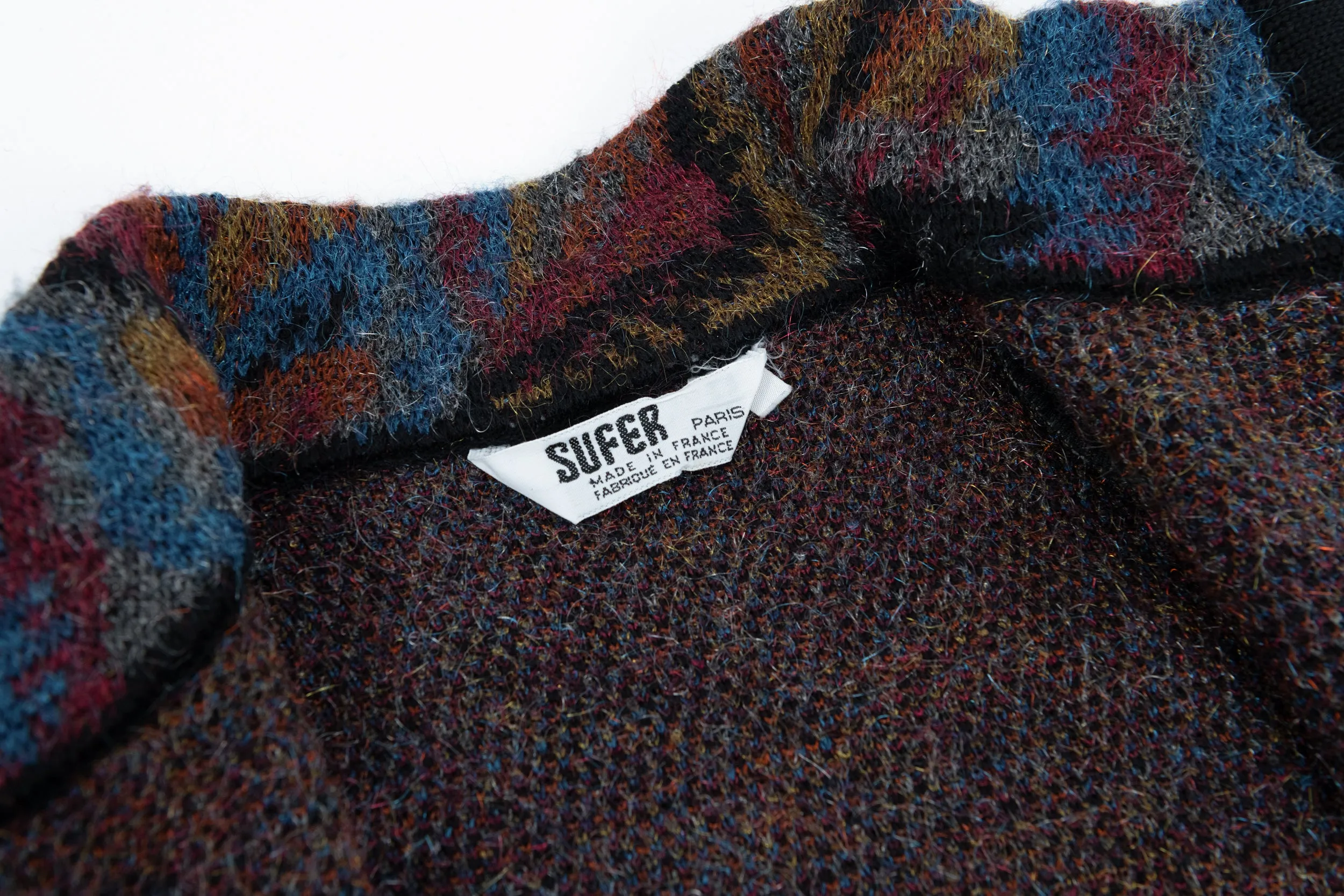 Womens Multicolor Wool Blend Long Cardigan / Coat, Size L