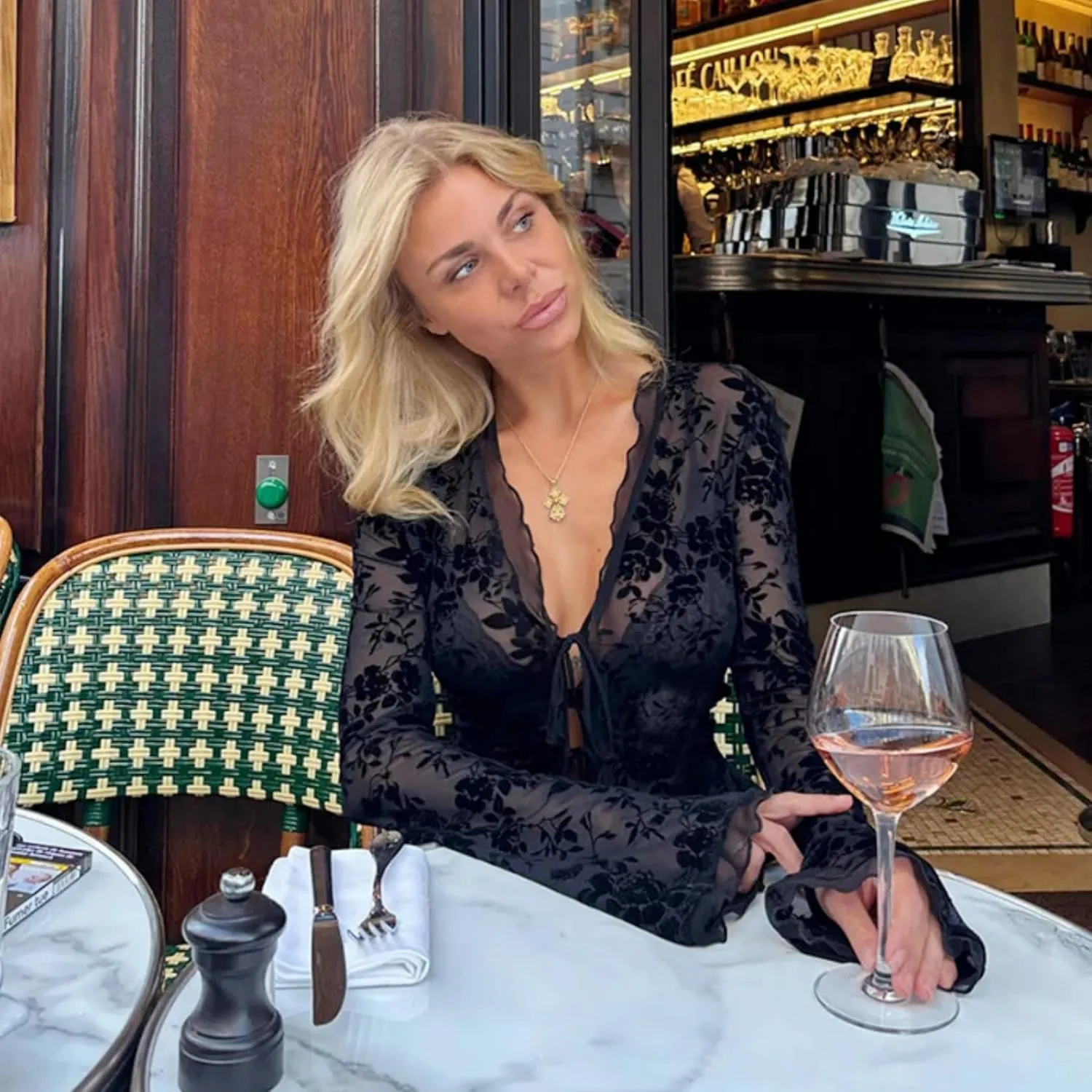 Women's Sheer Mesh Leopard Print Crop Top T Shirt Sexy Lace Deep V Neck Blouse Long Flare Sleeve Slim Tee Shirt