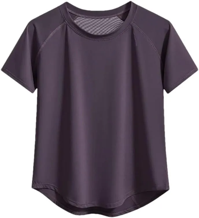 Women's Short Sleeve T-Shirts Breathable Quick-Dry Fitness Casual Sport T-Shirt Yoga Tops