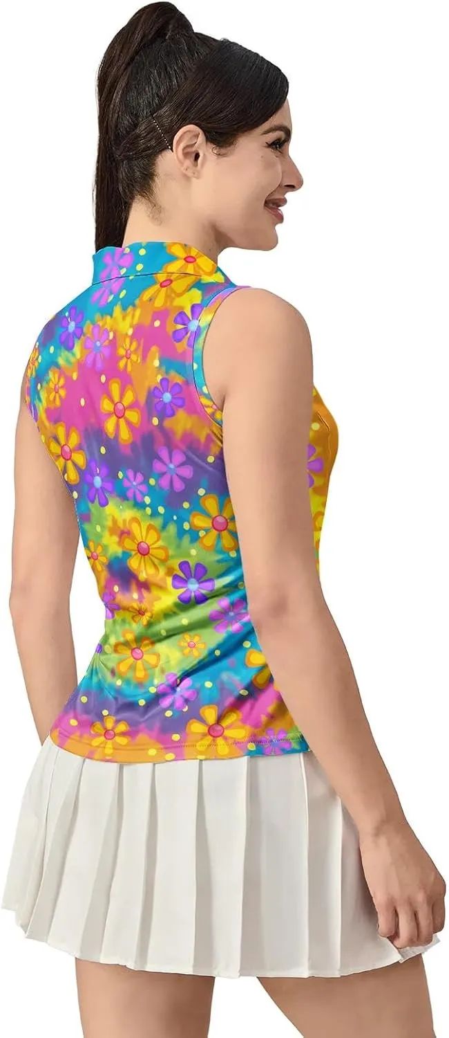 Women's Sleeveless Golf Top Golf Shirts Funny Golf Apparel Athletic Golf Moisture Wicking Sleeveless Polo Shirt