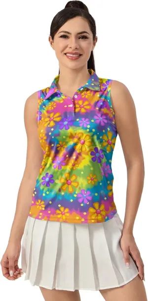 Women's Sleeveless Golf Top Golf Shirts Funny Golf Apparel Athletic Golf Moisture Wicking Sleeveless Polo Shirt