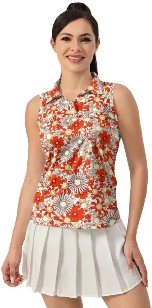 Women's Sleeveless Golf Top Golf Shirts Funny Golf Apparel Athletic Golf Moisture Wicking Sleeveless Polo Shirt
