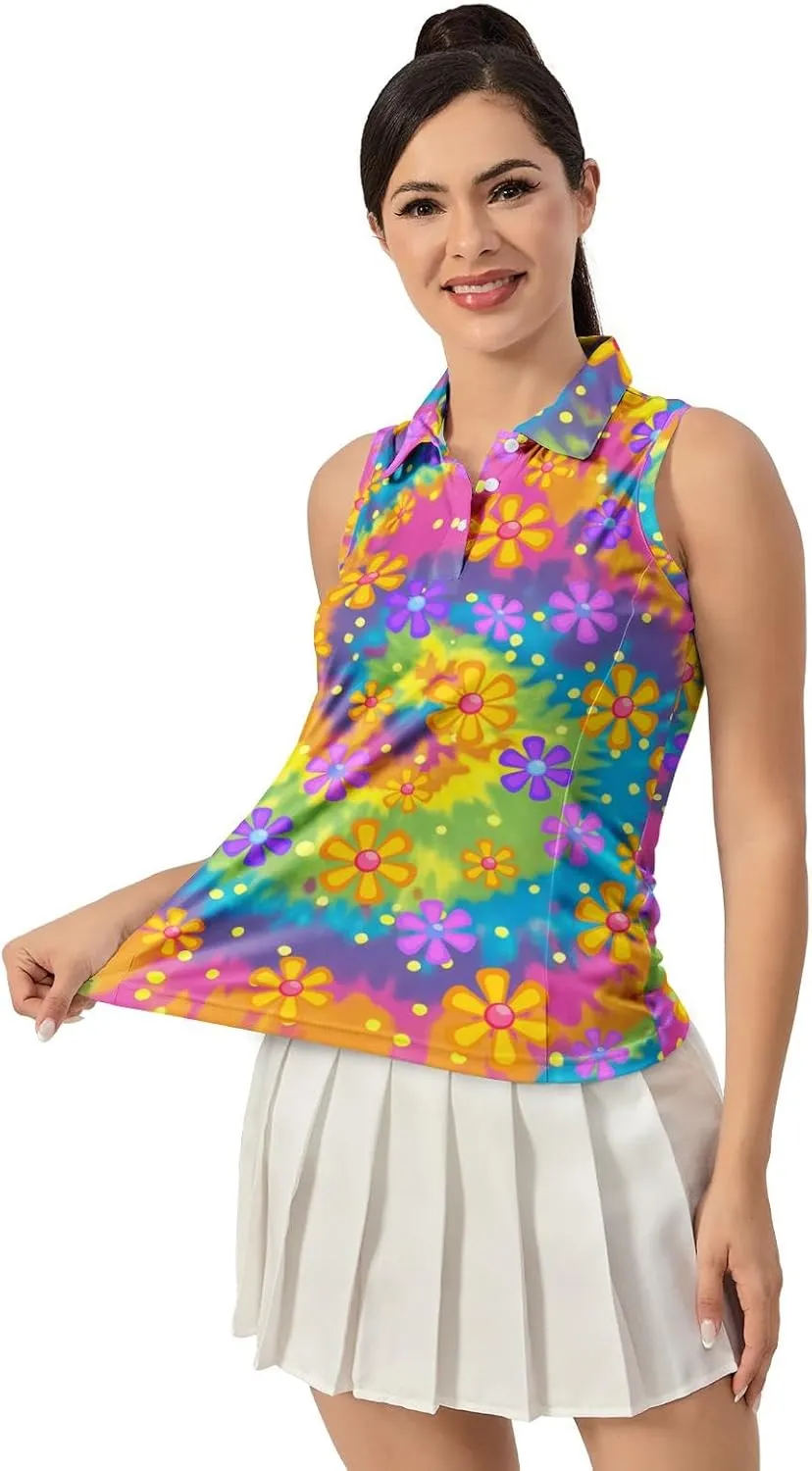 Women's Sleeveless Golf Top Golf Shirts Funny Golf Apparel Athletic Golf Moisture Wicking Sleeveless Polo Shirt