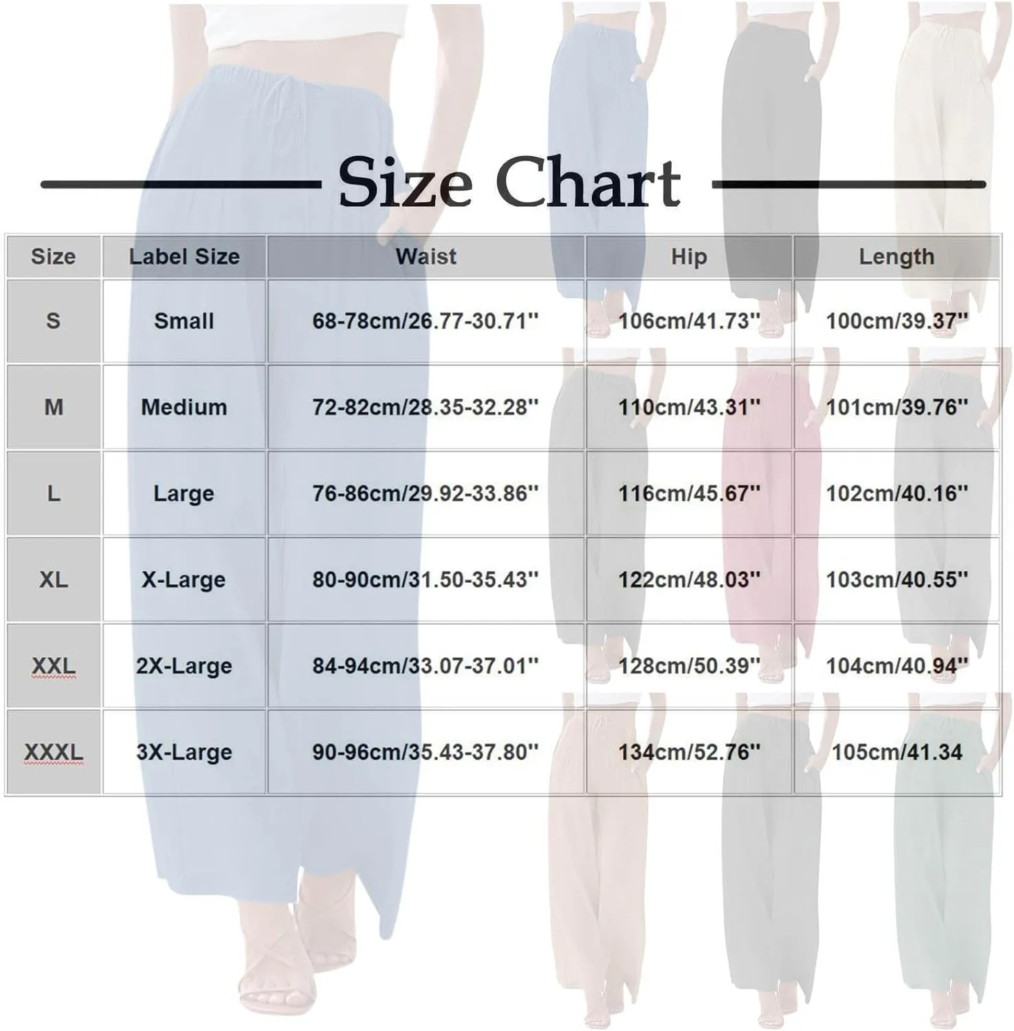 Women's Summer Cotton Linen Pants Flowy Wide Leg Beach Palazzo Pant Casual Lightweight Boho Trousers with Pockets