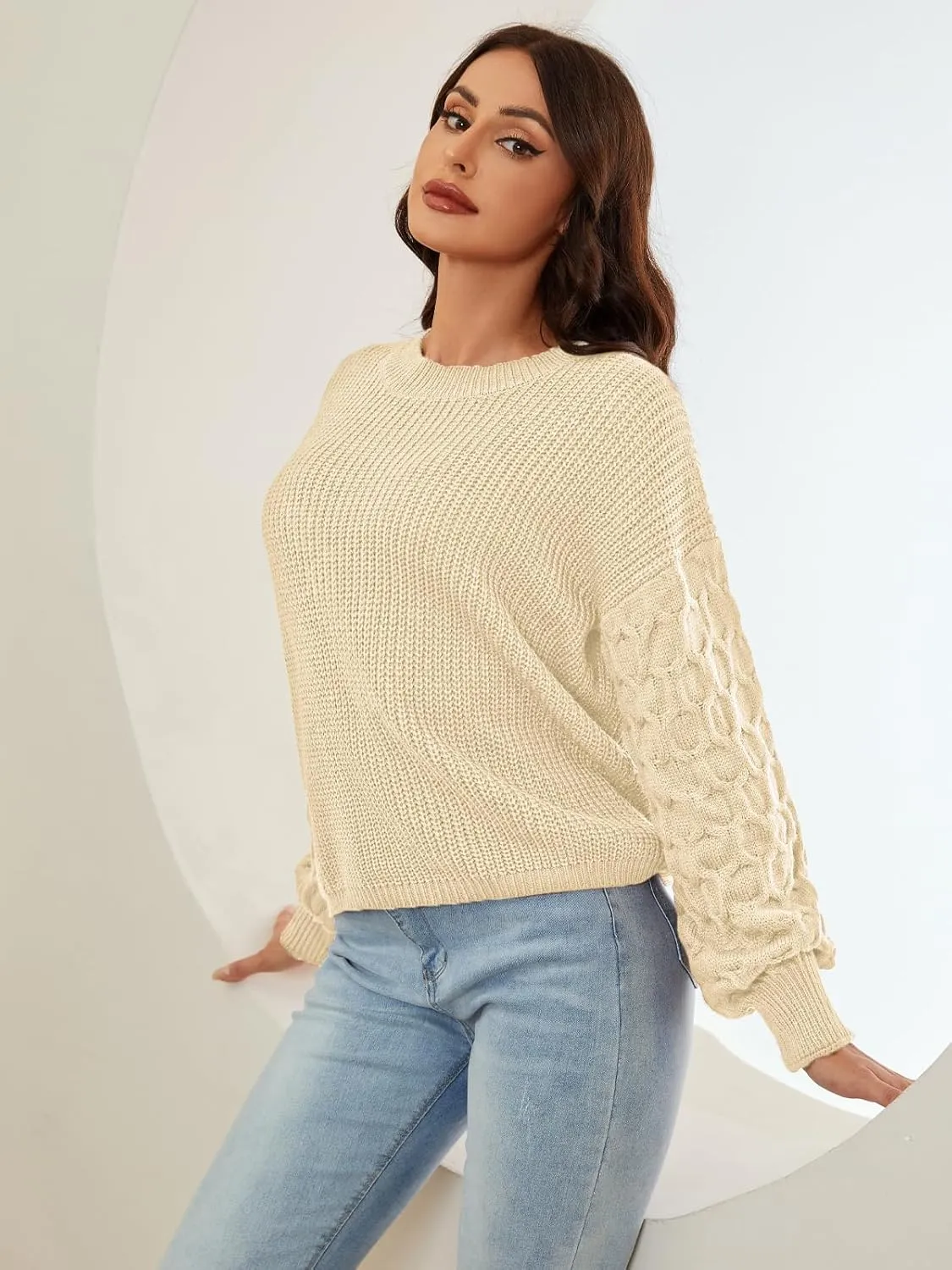 Womens Sweaters Fall Fashion Sweatshirt for Women Tops Crewneck Long Sleeve Shirts Casual Tunic Trendy