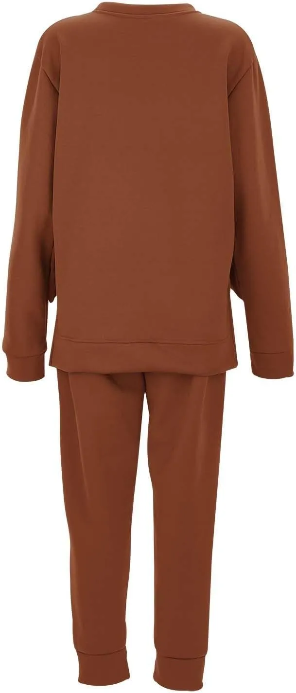 Women's Two Piece Tracksuit Fall Long Sleeve V Neck Althteic Outfit Hoodie Sweatshirt Long Pants Outfits