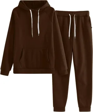Women's Two Piece Tracksuit Long Sleeve Crewneck Vintage Button Down Sweatshirt with Jogger Pants 2