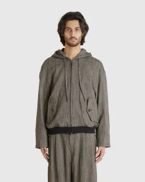 Wool Tweed Hooded Jumper