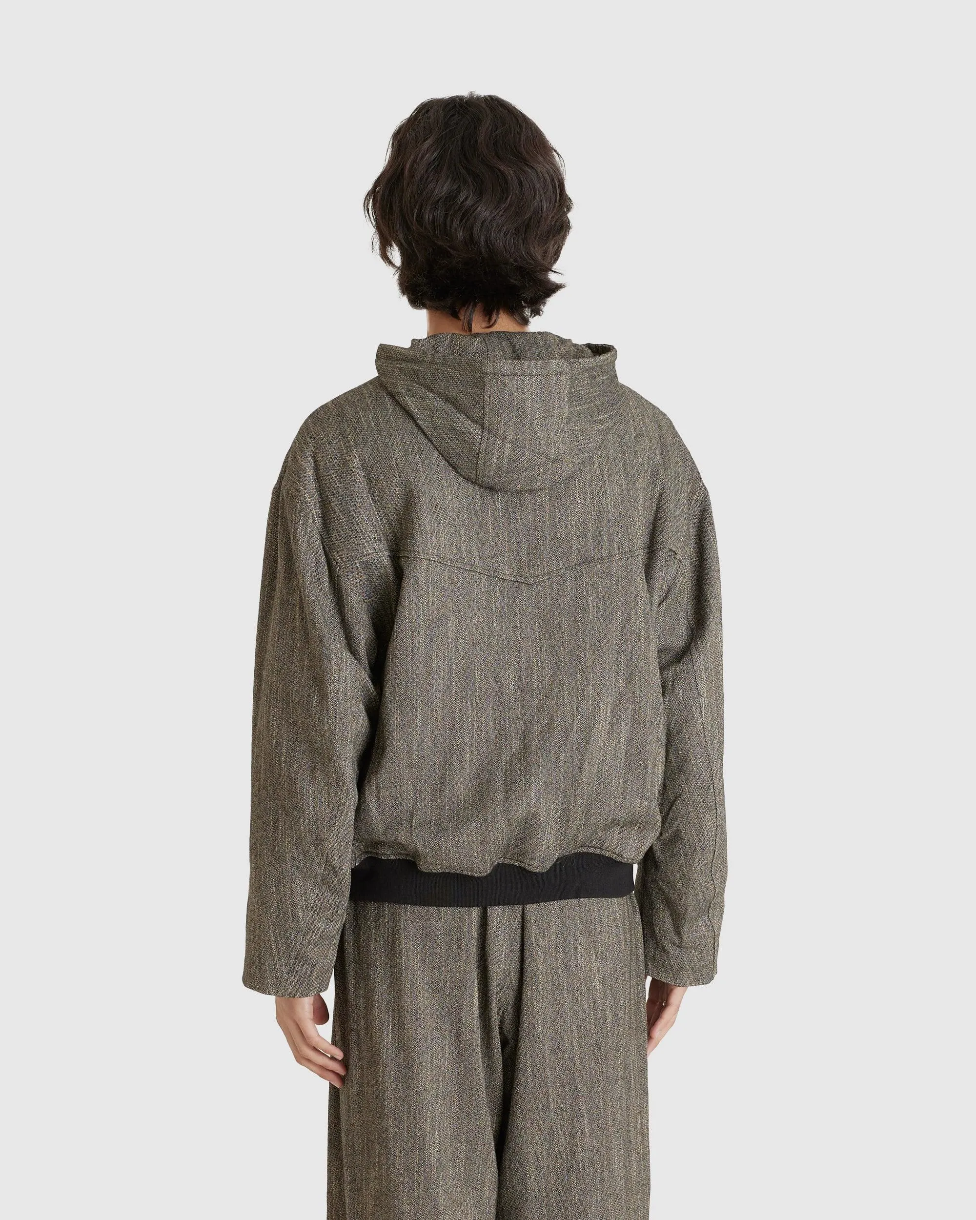 Wool Tweed Hooded Jumper