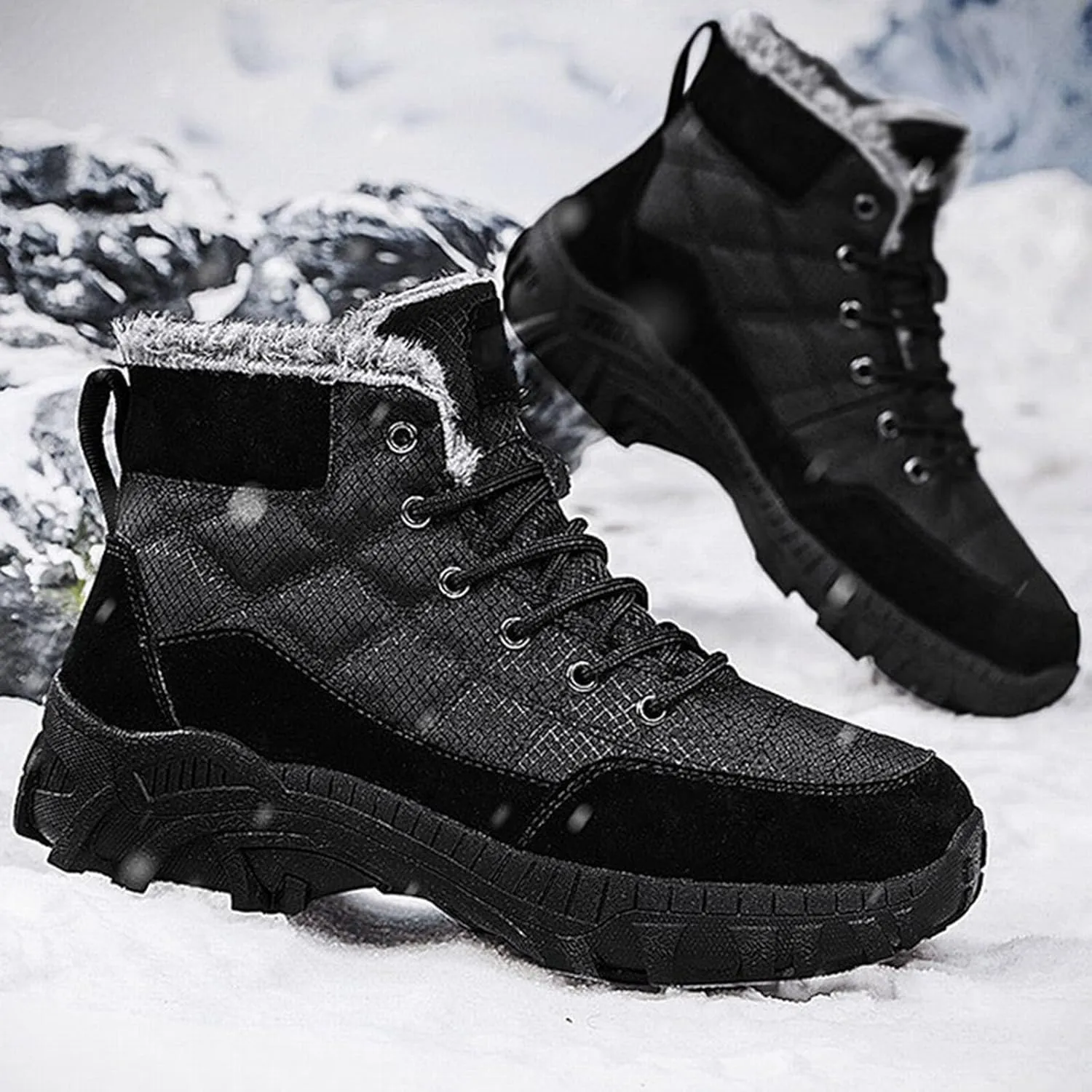 Work Boots for Men Slip On Hiking Sneakers Shoes Warm Working Shoes for Women Waterproof Waterproof Outdoor Shoes Leather Comfortable Hike Grounded Footwear