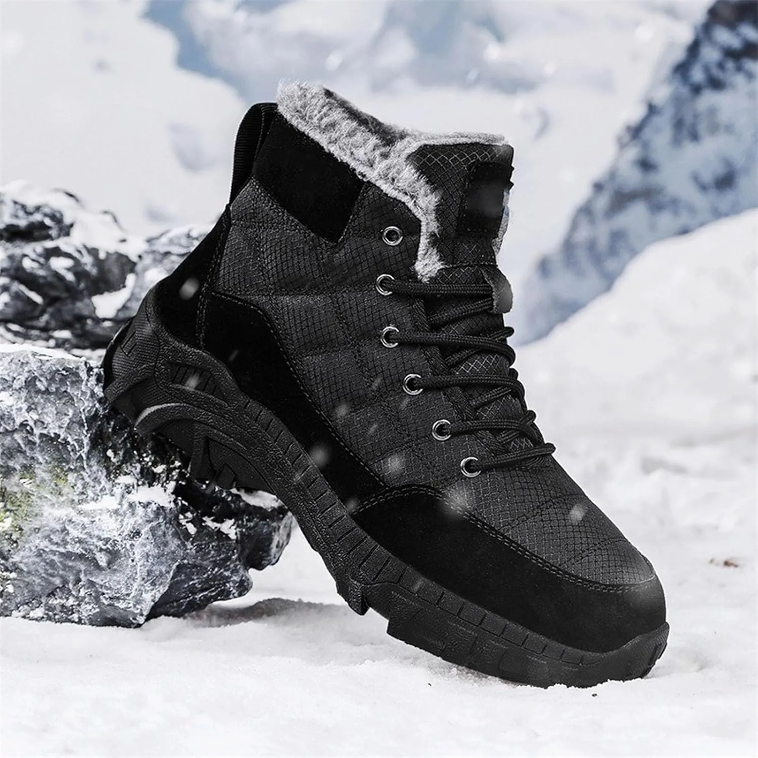 Work Boots for Men Slip On Hiking Sneakers Shoes Warm Working Shoes for Women Waterproof Waterproof Outdoor Shoes Leather Comfortable Hike Grounded Footwear