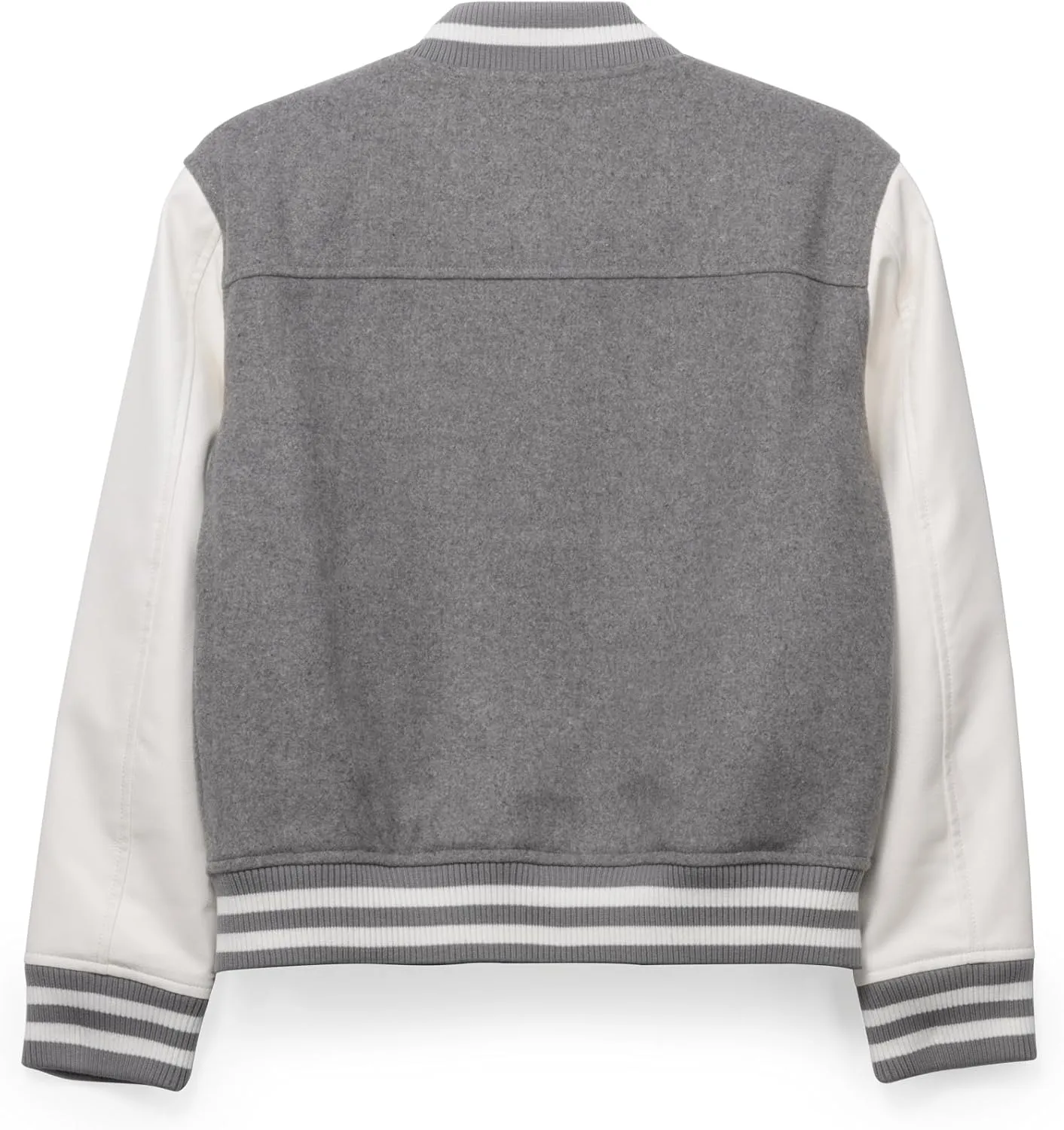 X RAY Boys Outerwear Coat with Faux Leather (S - XL), Wool Varsity Bomber Jacket for Kids W/Grainy PU Sleeves for Boys