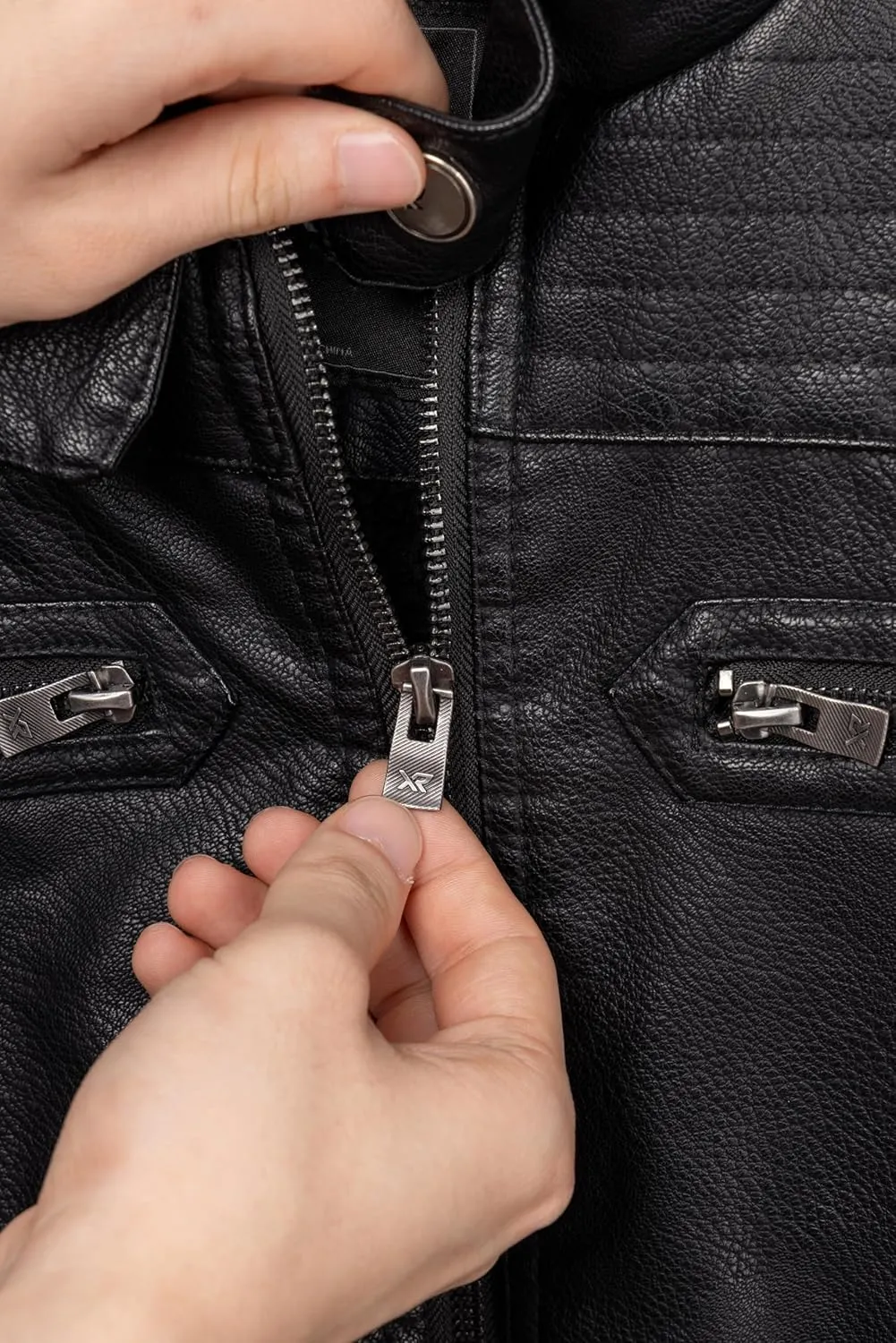 X RAY Teen Faux Leather Jacket for Fall & Winter (S - XL), Kids Outerwear Coat, Motorcycle PU Leather Jacket for Boys