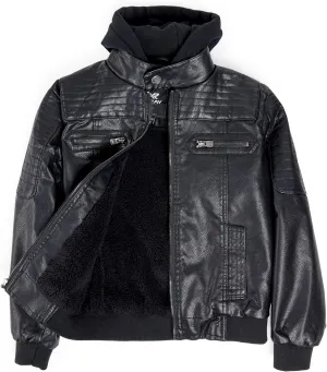 X RAY Teen Faux Leather Jacket for Fall & Winter (S - XL), Kids Outerwear Coat, Motorcycle PU Leather Jacket for Boys