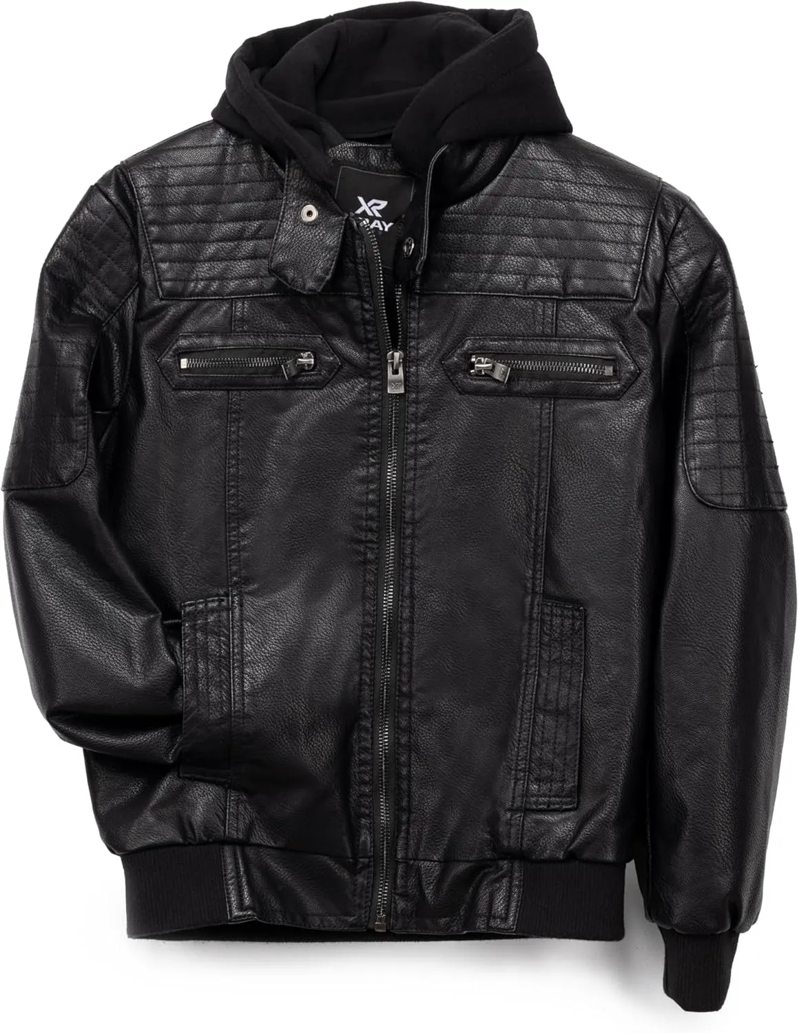 X RAY Teen Faux Leather Jacket for Fall & Winter (S - XL), Kids Outerwear Coat, Motorcycle PU Leather Jacket for Boys
