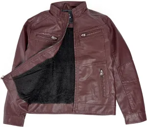 X RAY Teen Faux Leather Jacket for Fall & Winter (S - XL), Kids Outerwear Coat, Motorcycle PU Leather Jacket for Boys